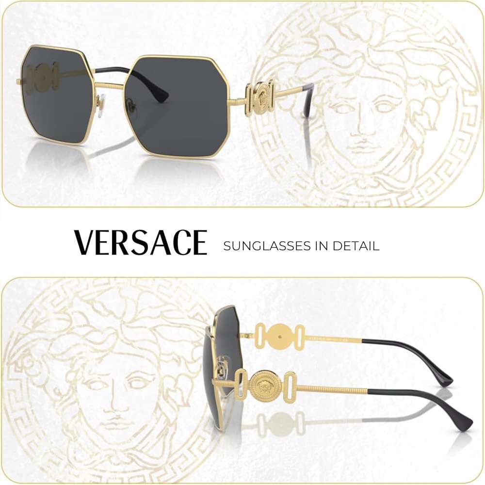Authentic VERSACE VE2248 Medusa Gold Sunglasses w/ Hard Case NWOT - Picture 2 of 11
